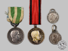 Italy, Kingdom. A Lot Of Four Miniature Earthquake Medals
