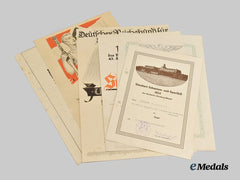 Germany, Third Reich. A Mixed Lot of Certificates and Award Documents for Sports Competitions