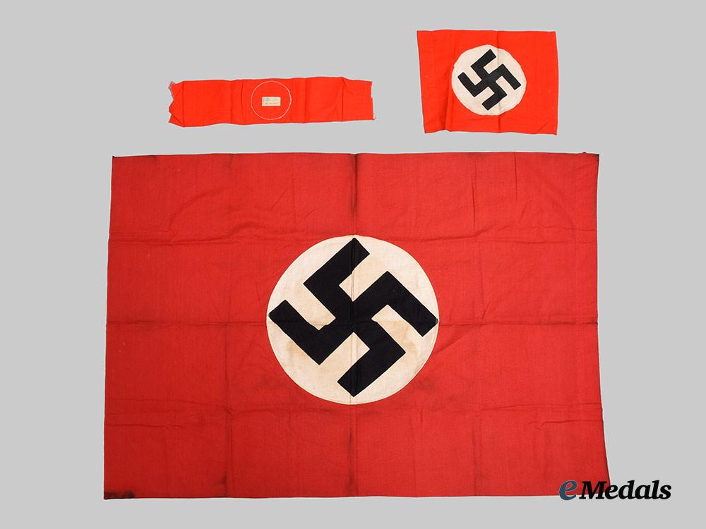 germany,_third_reich._a_pair_of_flags,_with_party_member’s_armband__a_i1_1717