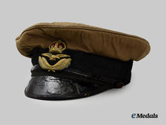 United Kingdom. A 1918 Pattern RAF Khaki Officer's Visor of Second Lieutenant Redner RFC, 28th Squadron