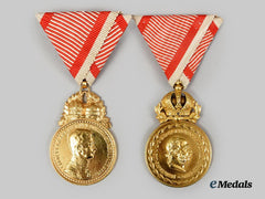 Austria, Second Republic. A Lot of Two Military Merit Medals “Signum Laudis”, Museum Exhibition Examples, c. 1960