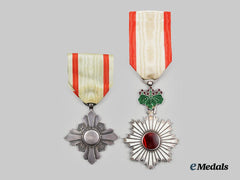 Japan, Empire. An Order of the Rising Sun (V. Class) and an Order of the Auspicious Clouds (VIII. Class)