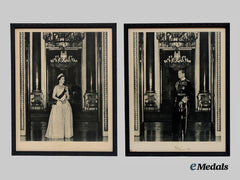 United Kingdom. A Pair of Signed Presentation Photographs of Queen Elizabeth II & Prince Philip, 1963