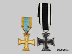 Germany, Empire. A Pair of First World War Service Decorations ( Iron Cross 1914 / Military Merit Cross)