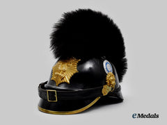 Bavaria, Kingdom. A Rare Model 1868 Raupenhelm for Reserve Infantry Officer, by Christian Block