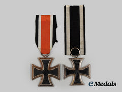 Germany, Imperial; Germany, Third Reich. A Pair of Iron Crosses II Class