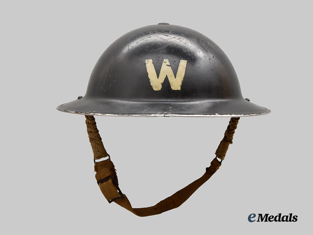 united_kingdom._a_second_war_air_raid_precaution_warden_helmet_with_whistle_and_uniform_accompaniments___m_n_c0001