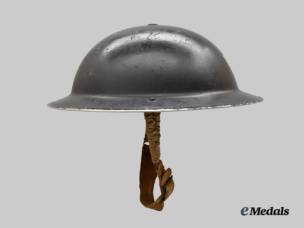 united_kingdom._a_second_war_air_raid_precaution_warden_helmet_with_whistle_and_uniform_accompaniments___m_n_c0002