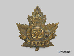 Canada, CEF. A 52nd Infantry Battalion "New Ontario Regiment" Cap Badge