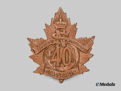 Canada, CEF. A 40th Infantry Battalion "Nova Scotia Battalion" Cap Badge