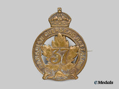 Canada, CEF. A 37th Infantry Battalion Cap Badge, Type I