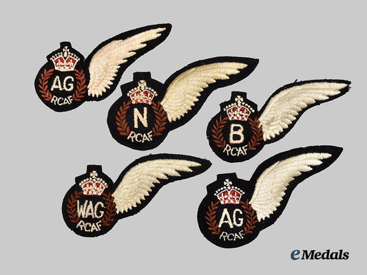 canada,_commonwealth._a_lot_of_five_second_war_royal_canadian_air_force_occupational_half-_wings/_brevets___m_n_c0119