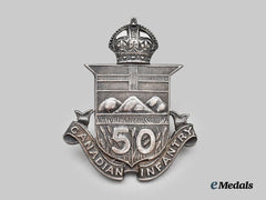 Canada, CEF. A 50th Canadian (Calgary) Regiment Expeditionary Force Cap Badge, in Silver, by G&S Co.