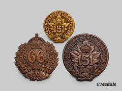 Canada, CEF. A Lot of Three Canadian Regimental/Battalion Cap Badges