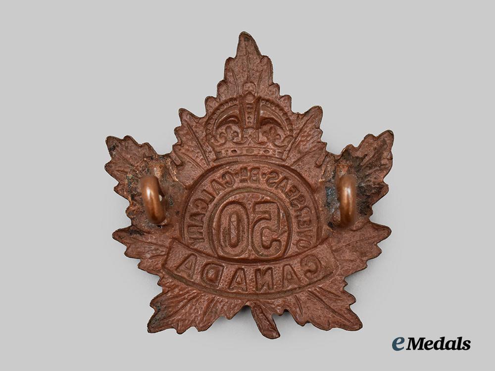 canada,_c_e_f._a50th_infantry_battalion"_calgary_regiment"_cap_badge,_type_i_with_maple_leaf___m_n_c0235