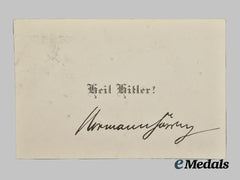 Germany, Third Reich. A Calling Card belonging to Reichsfeldmarschall Hermann Göring