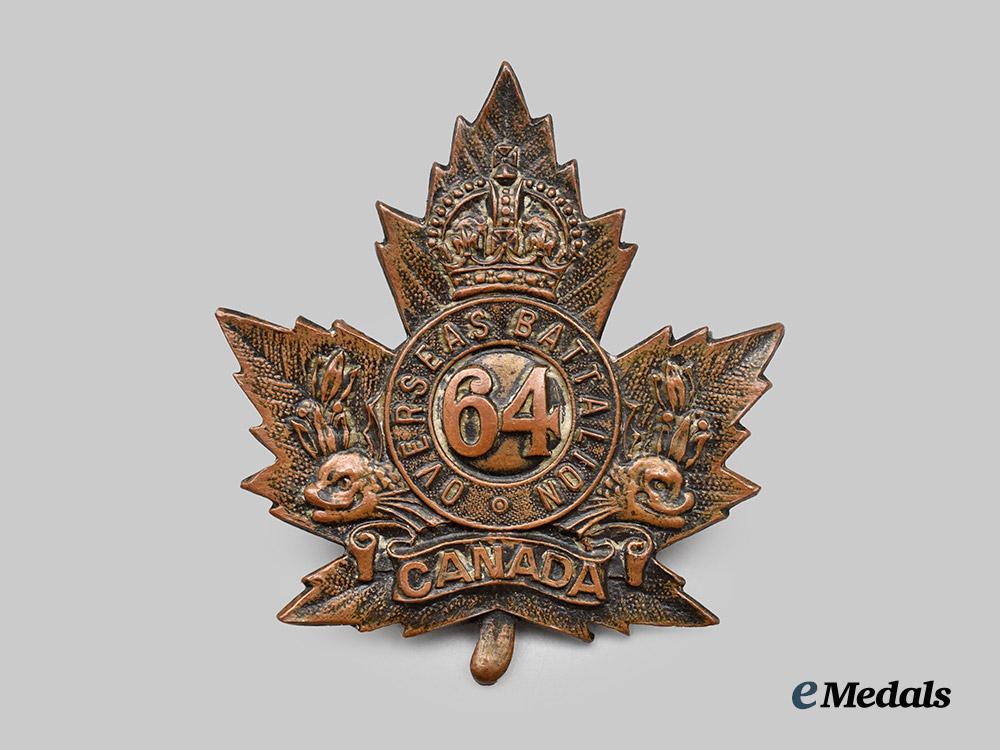 canada,_c_e_f._a64th_infantry_battalion_cap_badge,_by_r._j._inglis___m_n_c0422