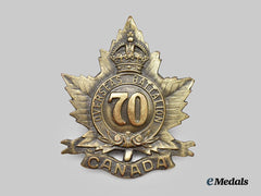 Canada, CEF. A 70th Infantry Battalion Cap Badge, R.J.Inglis