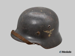 Germany, Luftwaffe. An M40 Double Decal Stahlhelm, Owner-Attributed, by Sächsische Emaillier- und Stanzwerke