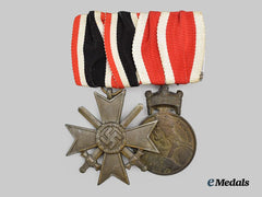 Germany, Wehrmacht. An Order of the Crown of King Zvonimir Medal Bar for War Merit