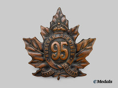 Canada, CEF. A 95th Infantry Battalion Cap Badge, Type I with "Nunquam Dormimus"