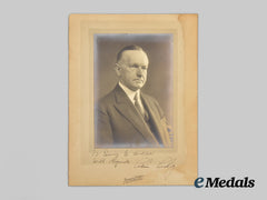 United States. A Signed Photograph of 30th President of the United States, Calvin Coolidge