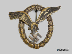 Germany, Luftwaffe. A Pilot’s Badge, Refurbished Thin Wreath Variant, by F.W. Assmann & Söhne