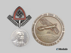 Germany, Third Reich. A Pair of Aviation Medallions, with RAD Cap Badge