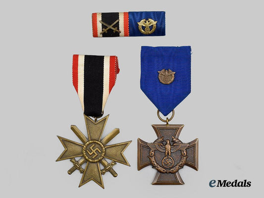 germany,_third_reich._a_pair_of_awards_for_customs_and_second_world_war_service,_with_matching_ribbon_bar___m_n_c1043