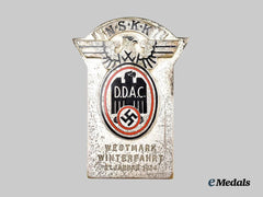 Germany, NSKK. A 1934 NSKK/DDAC Westmark Winter Tour Participant’s Plaque, by Adam Donner