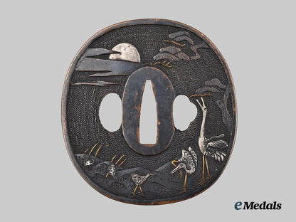 japan,_empire._a_konotori_oriental_stork_tsuba(_hand_guard)___m_n_c1070