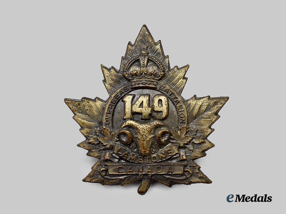 canada,_c_e_f._a149th_infantry_battalion"_lambton_battalion"_cap_badge,_type_i_with"_rams_head"___m_n_c1090