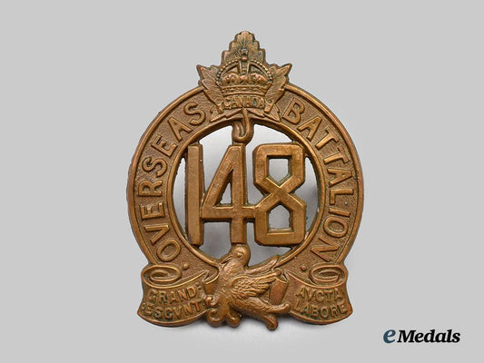 canada,_c_e_f._a148th_infantry_battalion_cap_badge,_type_i_with"_grand_escvnt_avcta_labore"___m_n_c1093