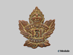 Canada, CEF. A 131st Infantry Battalion "Westminster Battalion" Officer's Cap Badge