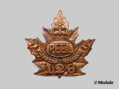 Canada, CEF. A 126th Infantry Battalion "Peel Battalion" Cap Badge