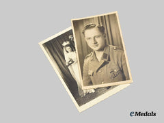 Germany, SS. A Rare Pair of Private Wartime Portraits of Waffen-SS Foreign Volunteers