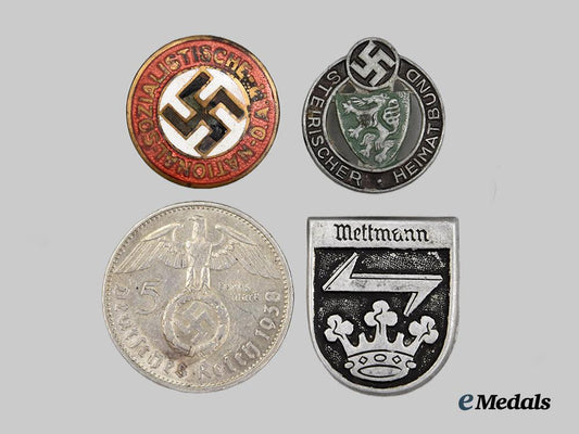 germany,_third_reich._a_lot_of_four_pins,_badges,_and_currency___m_n_c1237