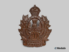 Canada, CEF. A 111th Infantry Battalion "South Waterloo Battalion" Cap Badge, Type I with "South Waterloo"