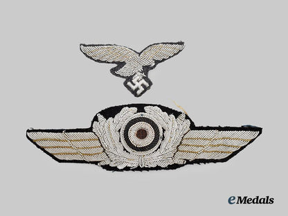 germany,_luftwaffe._a_set_of_officer’s_visor_cap_insignia___m_n_c1322