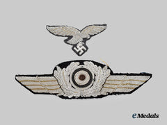 Germany, Luftwaffe. A Set of Officer’s Visor Cap Insignia