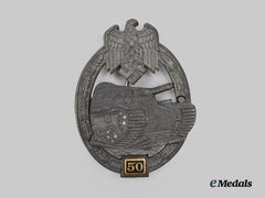 Germany, Wehrmacht. A Rare Panzer Assault Badge, Special Grade for 50 Engagements, by Gustav Brehmer