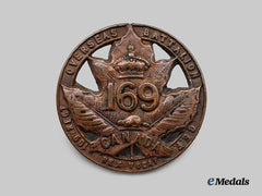 Canada, CEF. A 169th Infantry Battalion "109th Regiment" Cap Badge, Type I with Maple Leaf on a Voided Circle