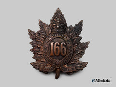 Canada, CEF. A 166th Infantry Battalion "Queen's Own Rifles of Canada" Cap Badge