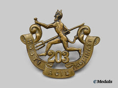 Canada, CEF. A 203rd Infantry Battalion "Winnipeg Rifles" Cap Badge