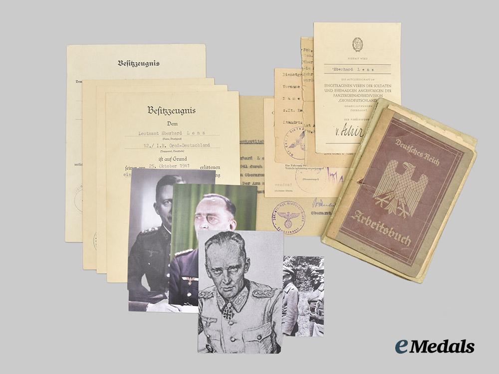 germany,_heer._a_lot_of_award_documents_and_identification_booklets_to_obereutnant_eberhard_lenz,_infantry_regiment_großdeutschland___m_n_c1514