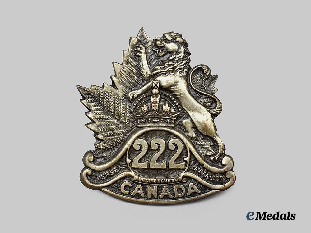 canada,_c_e_f._a222nd_infantry_battalion_cap_badge,_type_i_with_single_maple_leaf_design___m_n_c1590