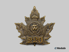 Canada, CEF. A 220th Infantry Battalion "York Rangers" Cap Badge