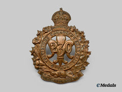 Canada, CEF. A 230th Infantry Battalion "Voltigeurs Canadiens Français" Cap Badge, Type I with Fleur-de-Lis