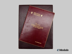 Spain, Spanish State. A 1946 National Healthcare Plan Report, with Presentation Case and Emiliano Berzosa Dedication