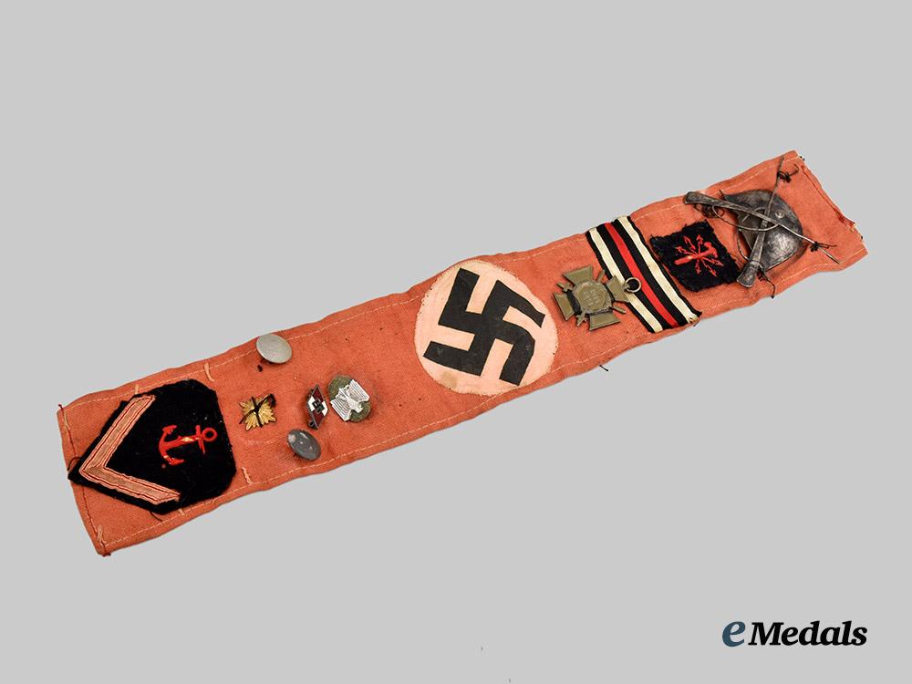 germany,_third_reich._an_n_s_d_a_p_armband,_with_awards_and_insignia,_allied_souvenir_assembly___m_n_c1783